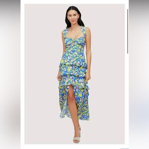 LOST + WANDER FLORAL ESCAPADE MAXI DRESS SIZE L